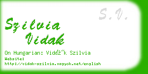 szilvia vidak business card